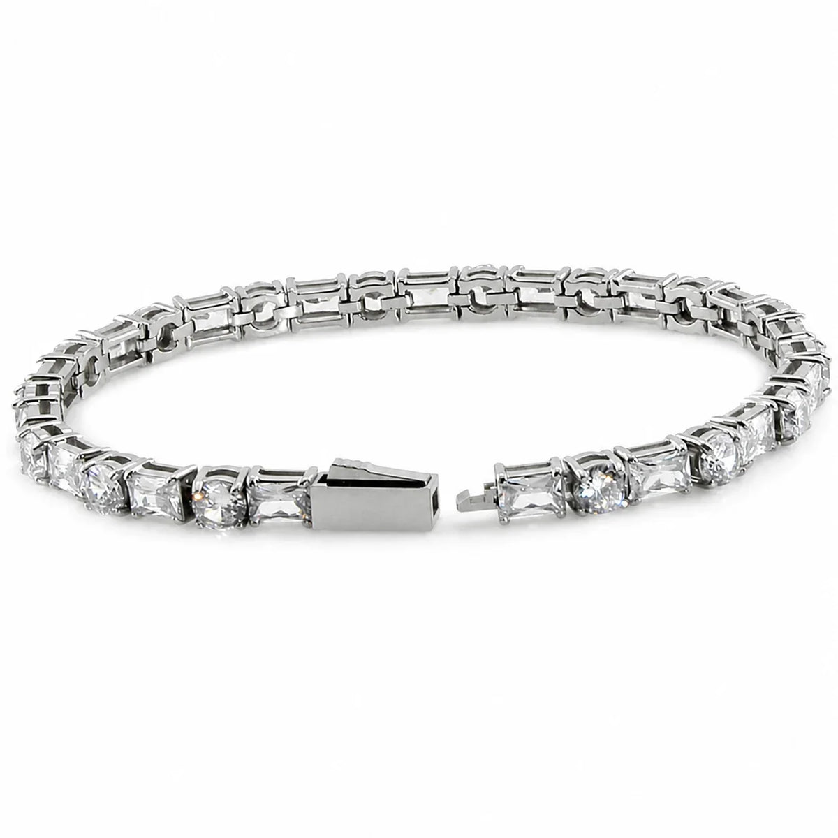 Eline Tennis Armband zilver – detail van de sluiting